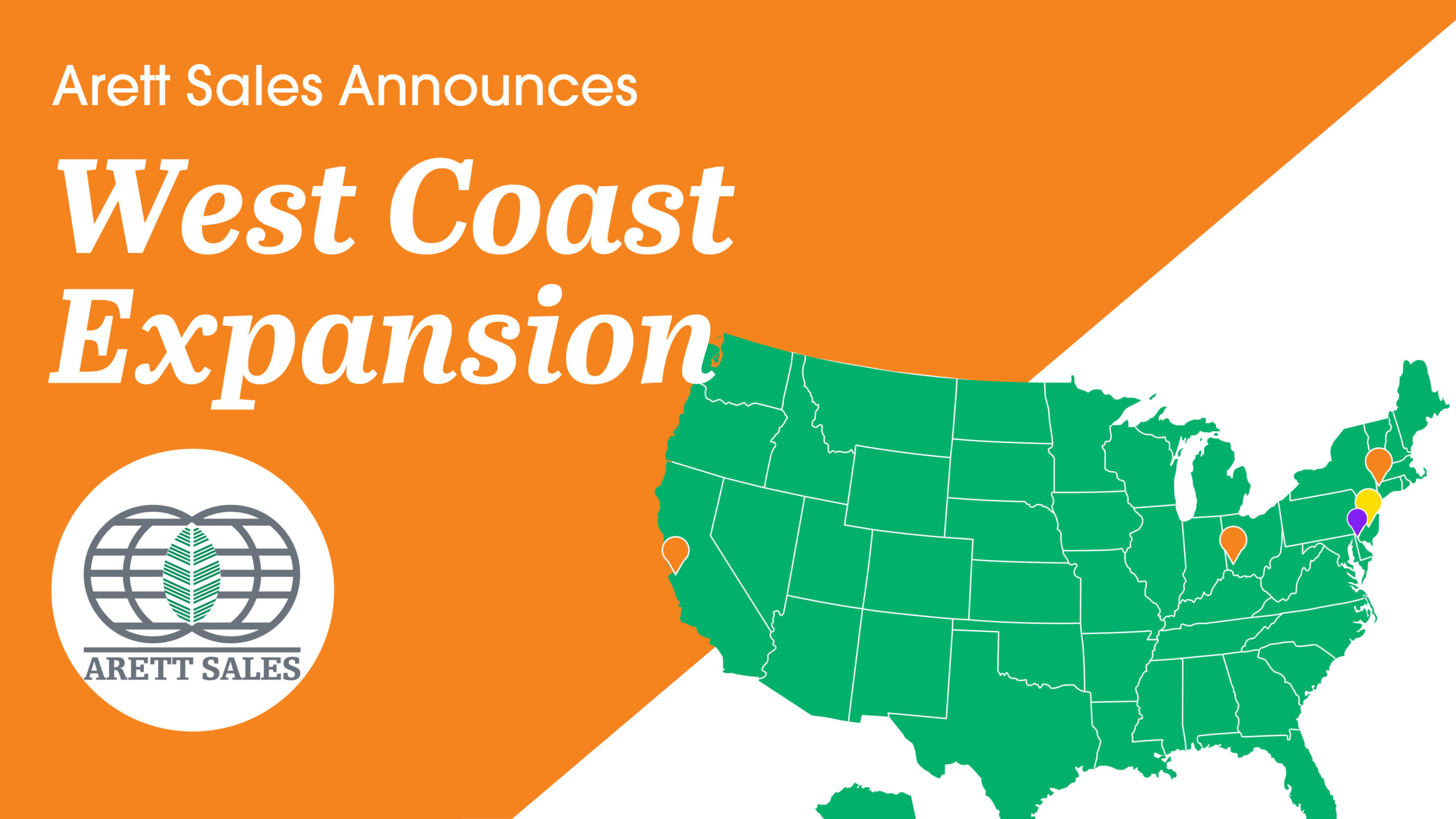 Arett Sales Announces Expansion Arett Sales West Coast Distribution